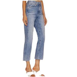 Veronica Beard Carly Kick Flare High Rise Jean Sz 26" Pebble Stone Raw Hem Blue